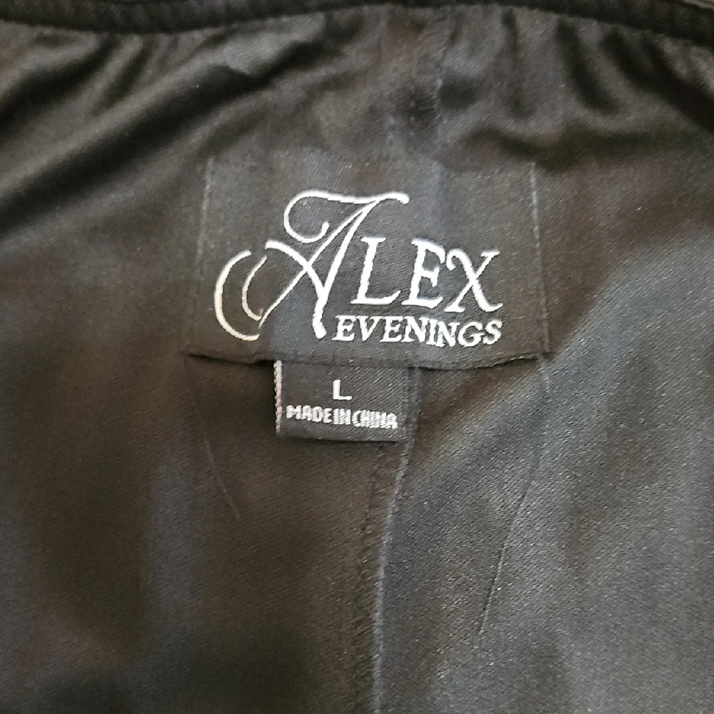 Alex Evenings Elegant Elastic Waist Black Maxi Skirt With Tiered Hem Size L - Picture 7 of 8